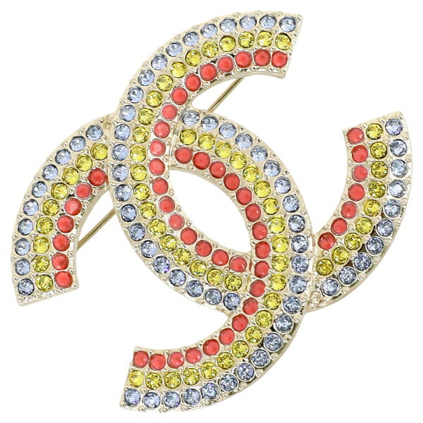 楽天市場】シャネル ブローチ ココマーク メタル カラーストーン