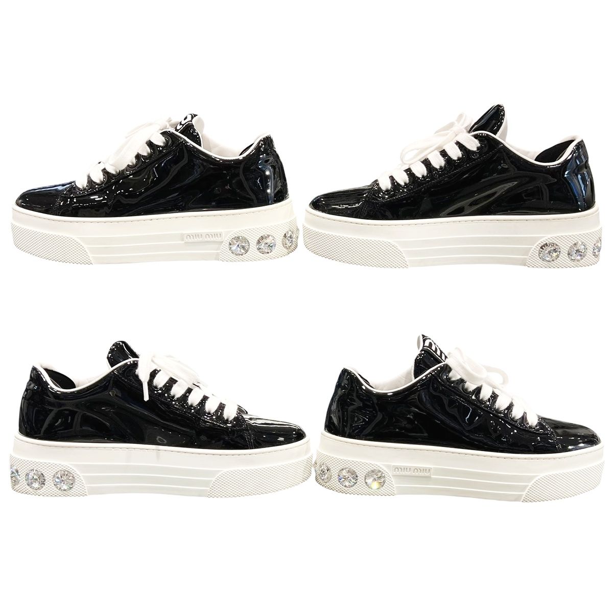 楽天市場】【中古】 MIU MIU ミュウミュウ パテント クリスタル厚底