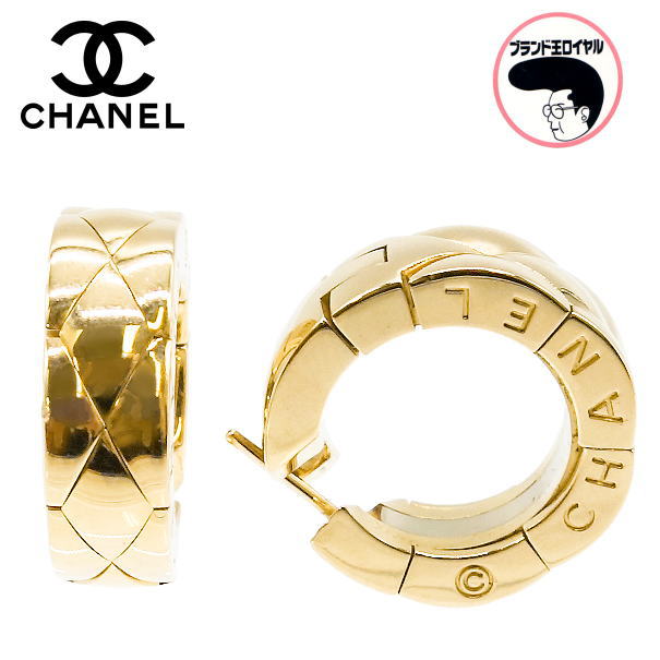 楽天市場】【中古】CHANEL シャネル マトラッセピアス K18YG イエロー