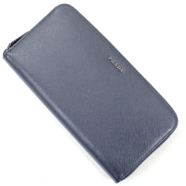 楽天市場】プラダ 長財布 ラウンドファスナー PRADA ネイビー 紺