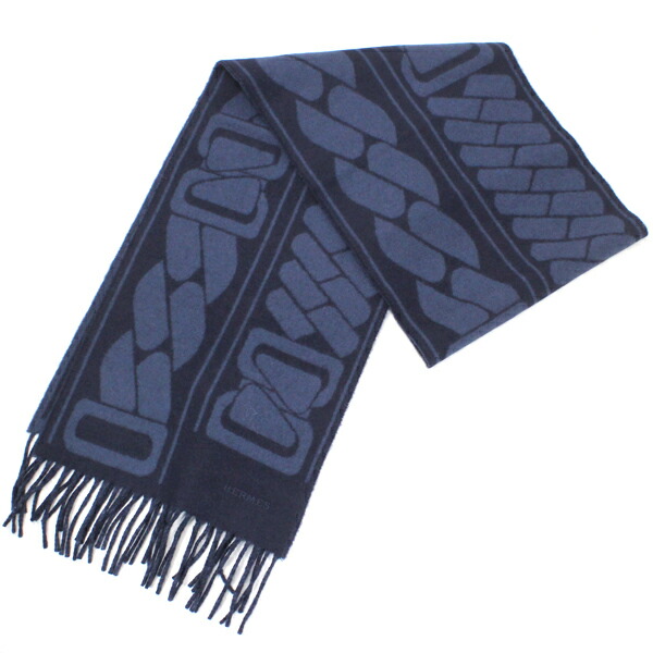 楽天市場】エルメス マフラー クリック・セ・ヌエ ネイビー フリンジ