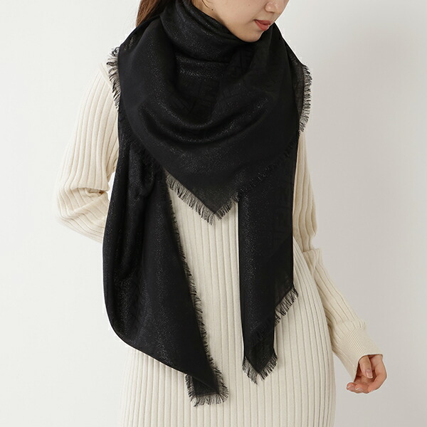 楽天市場】フェンディ ストール マフラー FFロゴ ブラック レディース