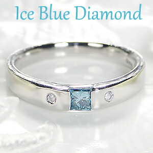 楽天市場】Pt900 アイスブルー ダイヤモンド タンクリング 【品質保証