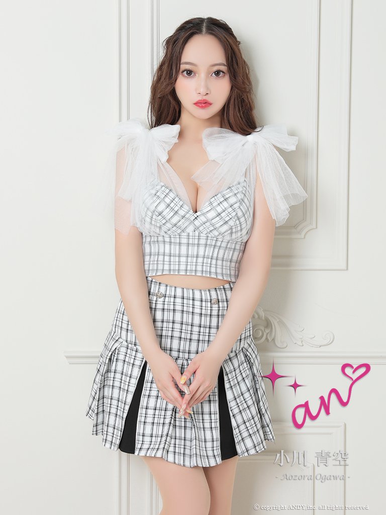 楽天市場】【an/アン】チェック/ 肩リボン/ セットアップ/ ツーピース