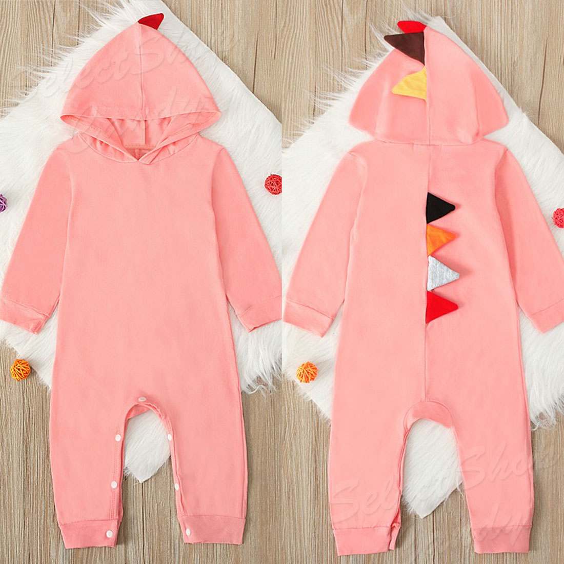 楽天市場】ロンパース ベビー服 カバーオール 恐竜 着ぐるみ 長袖 子供