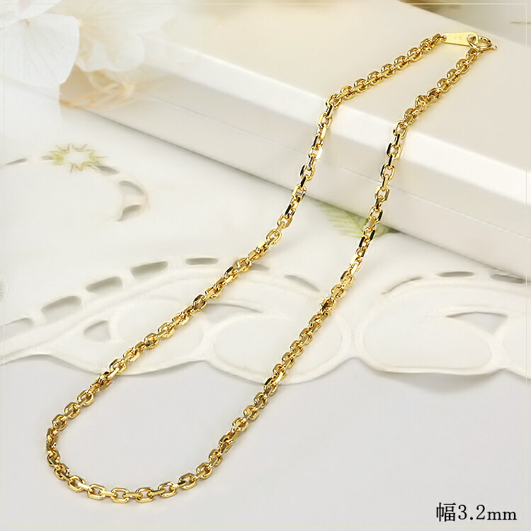 楽天市場】K18 小豆/あずき/あづき/アズキチェーン ネックレス(18k、18