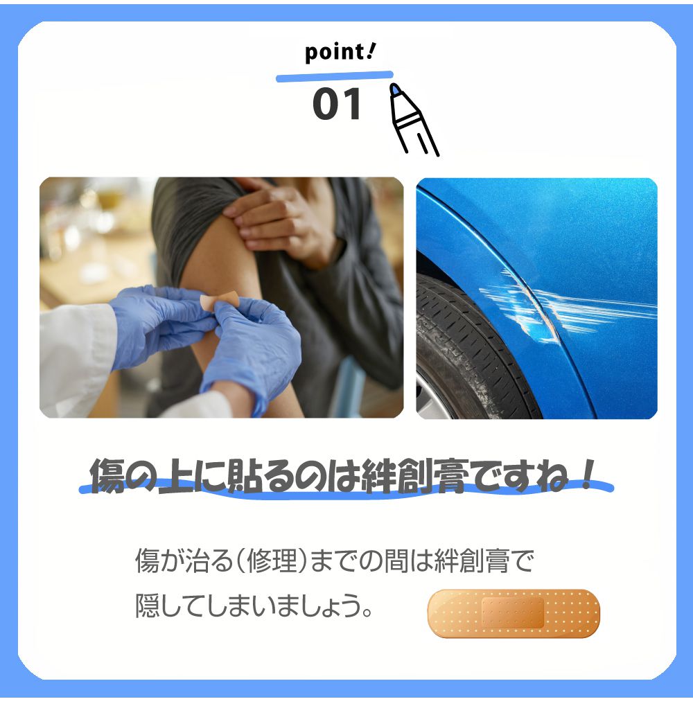 楽天市場】カーデコレーション 絆創膏ステッカー 254×69mm 2枚入 CZ