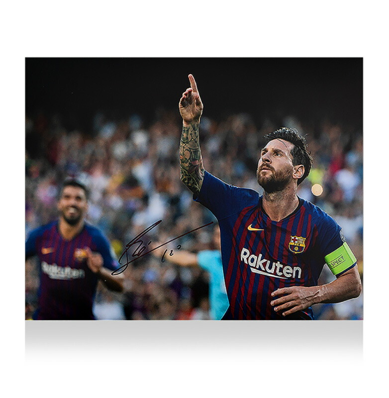 楽天市場】リオネル・メッシ 直筆サインフォト FC バルセロナ UEFA