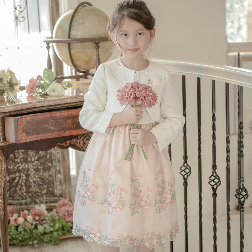 楽天市場】【入学準備セール】女の子 入学式スーツ 白ツイードボレロ