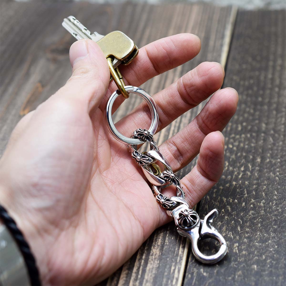 楽天市場】キーチェーン メンズ シルバー925 十字 クロス キーフック