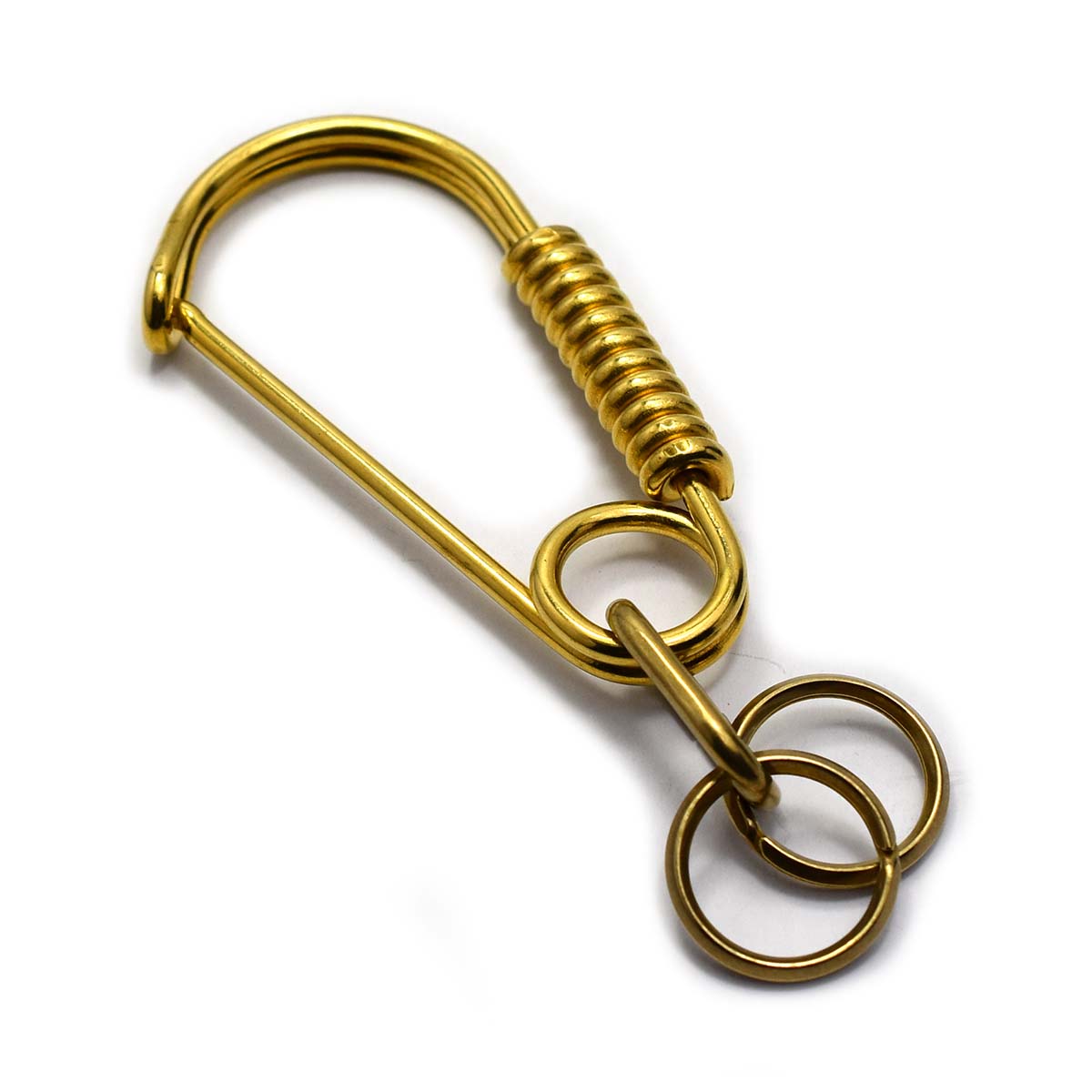 楽天市場】【送料無料】2重リング付き ブラス 真鍮 カラビナ