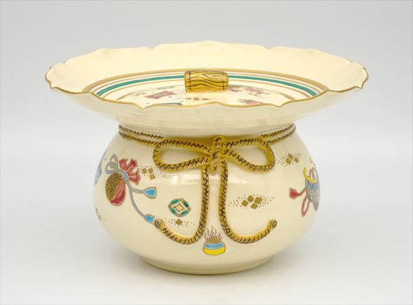 楽天市場】【立礼】砂金袋水指 宝尽 御室窯（桐箱） : 茶道具商 左座園