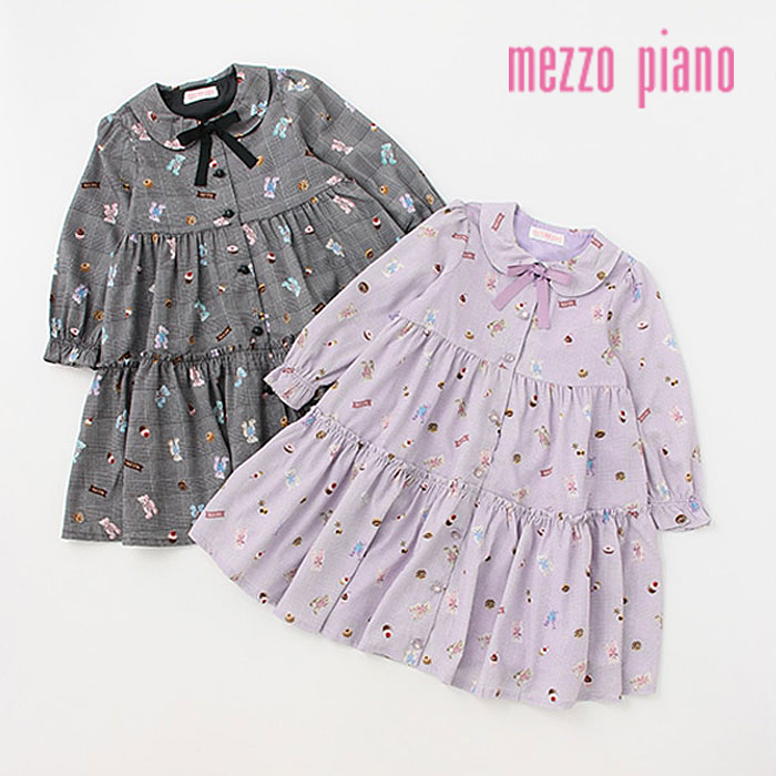 楽天市場】（22aw）mezzo piano（メゾピアノ）クマチェック柄 衿つき