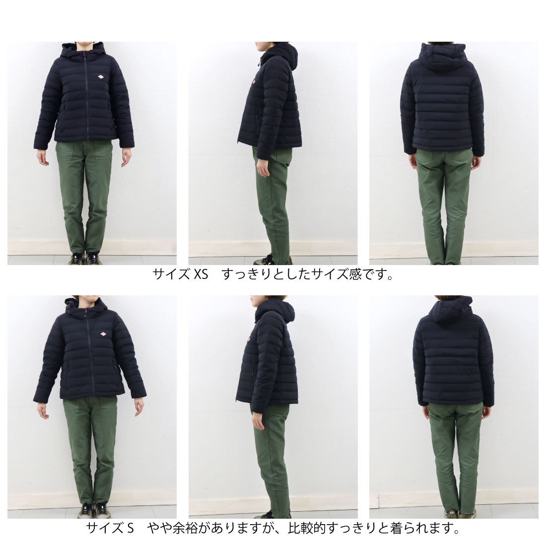 楽天市場】レディースXS ダントンナイロンタフタ ミドル ダウン フード