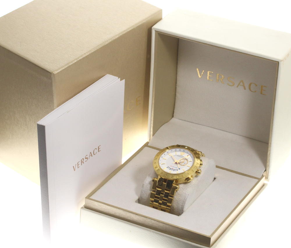 楽天市場】箱付【VERSACE】ヴェルサーチ Vレース GMT アラーム 29G