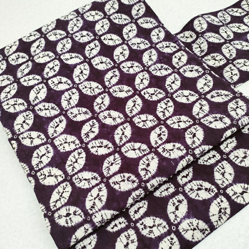 楽天市場】名古屋帯 草紫堂 南部紫根染め 手絞り染 花七宝紋 九寸