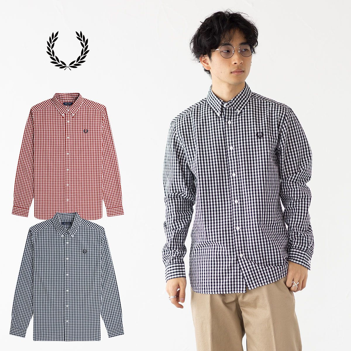 楽天市場】フレッドペリー FRED PERRY ギンガムチェック シャツ M9620