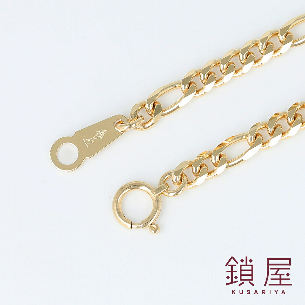 楽天市場】18金 フィガロ チェーン ネックレス 幅3.4mm K18 喜平