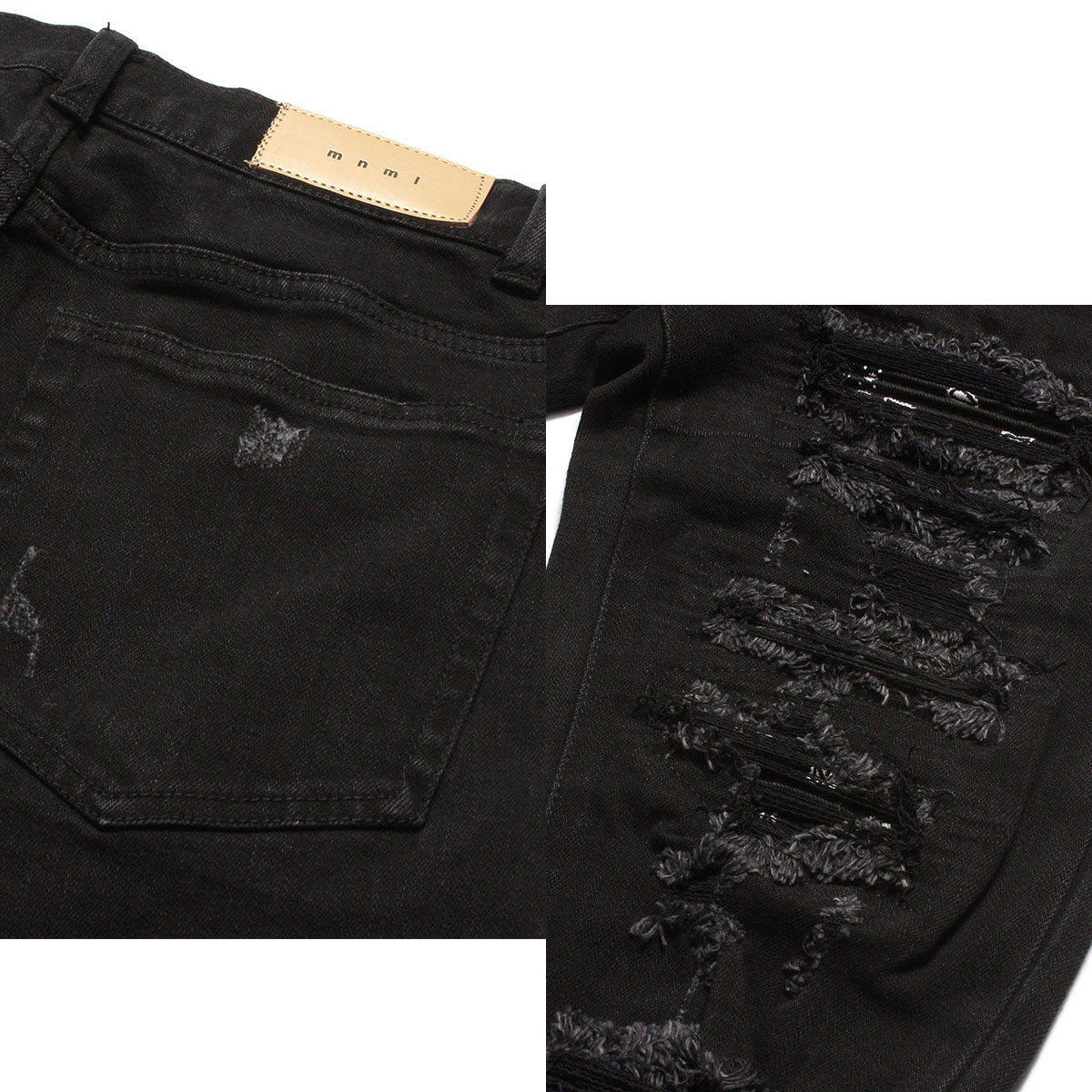 楽天市場】mnml ミニマル X165 PAISLEY STRETCH DENIM BLACK