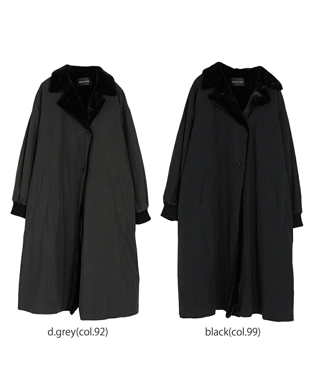 楽天市場】ミズイロインド mizuiro ind バック ボア ロングコート