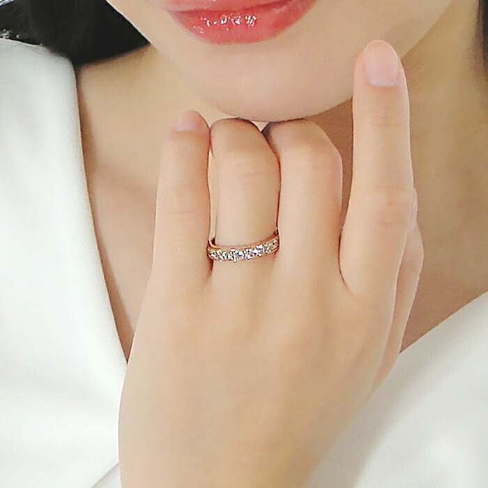 楽天市場】【数量限定】K18PG【1.0ct】ダイヤモンド フチあり ハーフ