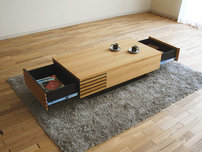 楽天市場】【送料無料】 LT-469 国産 リビングテーブル 引き出し付き