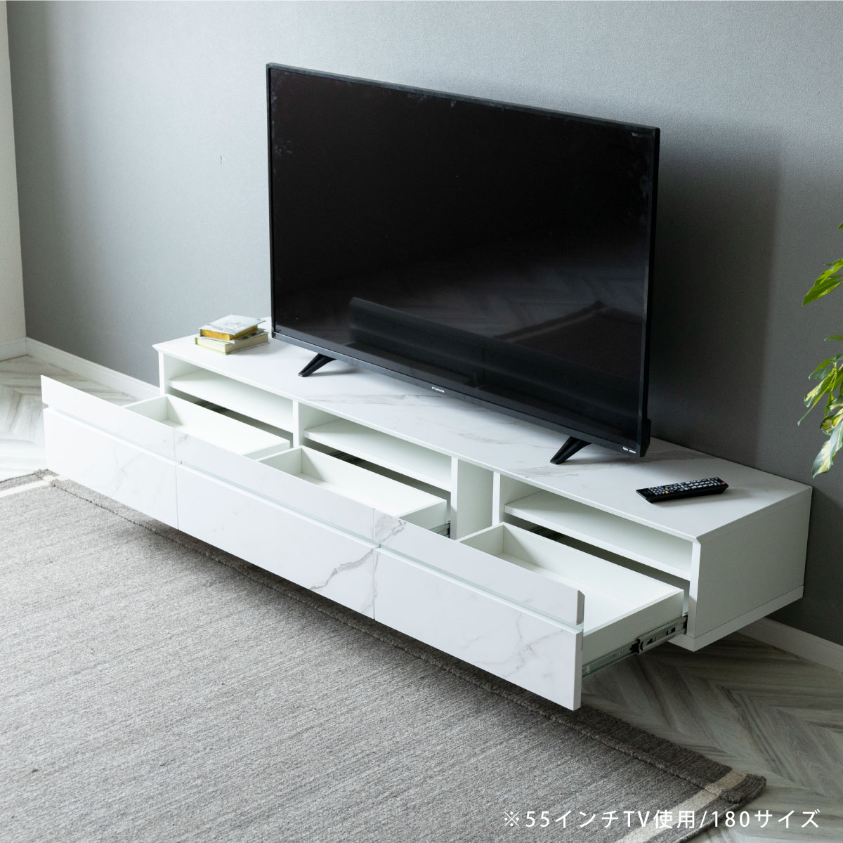 楽天市場】【5%OFFｸｰﾎﾟﾝ配布中】 テレビ台 ローボード 白 大理石調