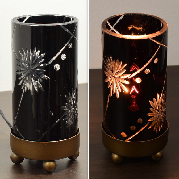 楽天市場】切子スタイル 菊花 筒型テーブルランプ テーブルスタンド