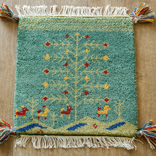 楽天市場】40cm ×40cm フリンジ ギャッベ チェアマット チェアパッド