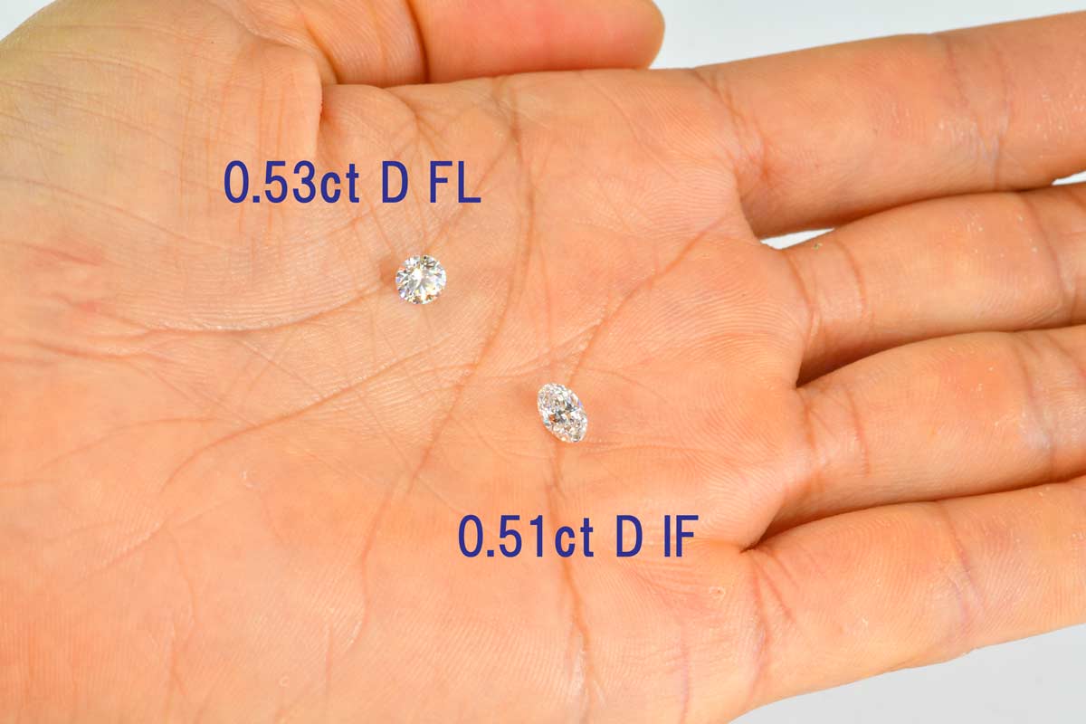 楽天市場】タイプ2Aダイヤ0.53カラットDカラーフローレス3ex