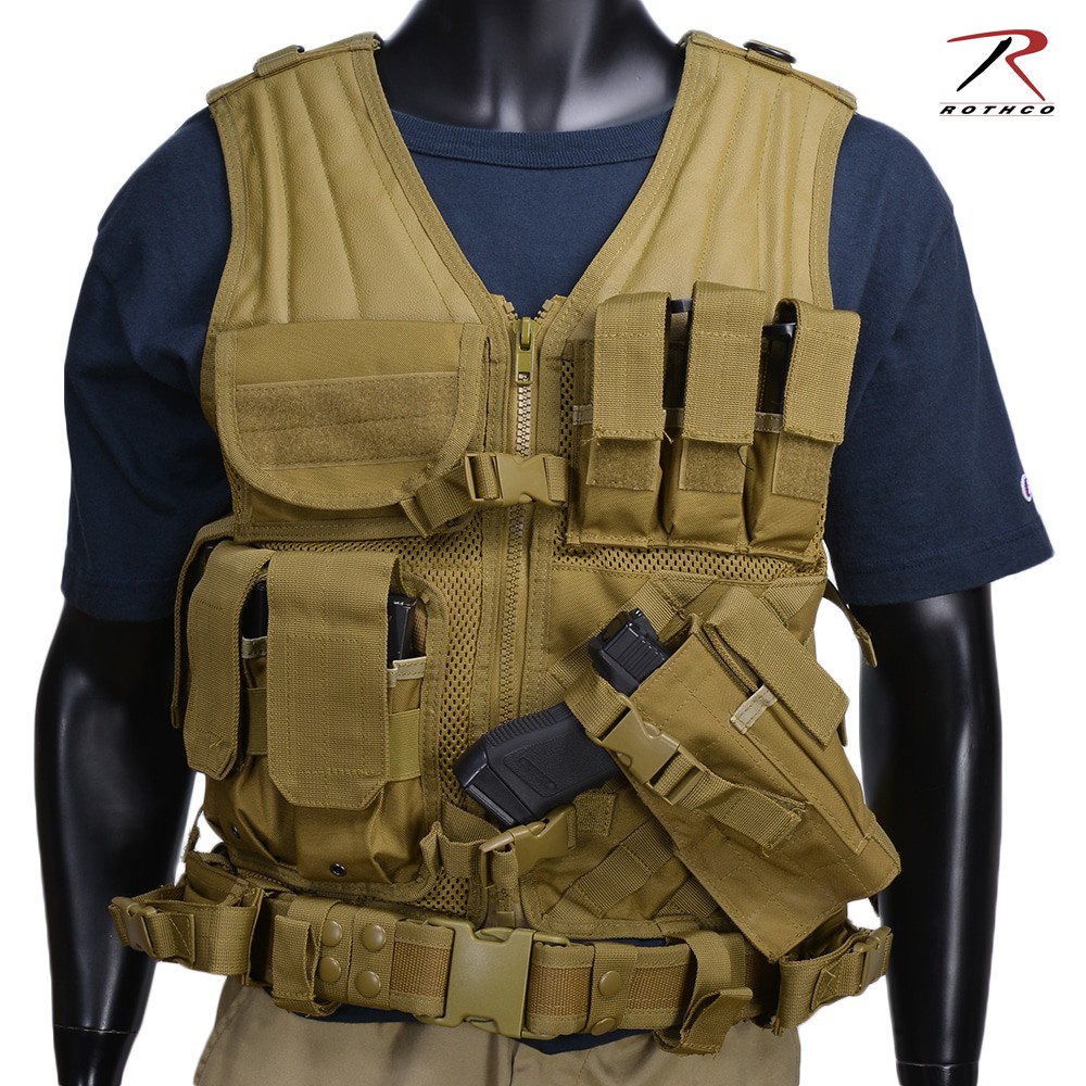 楽天市場】Rothco ミリタリーベスト クロスドロー 右利き用 ベルト付