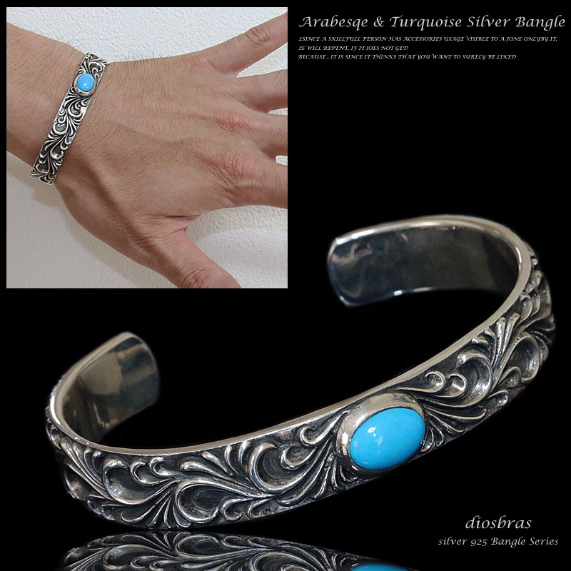 楽天市場】シルバーバングル シルバーアクセサリー ターコイズ
