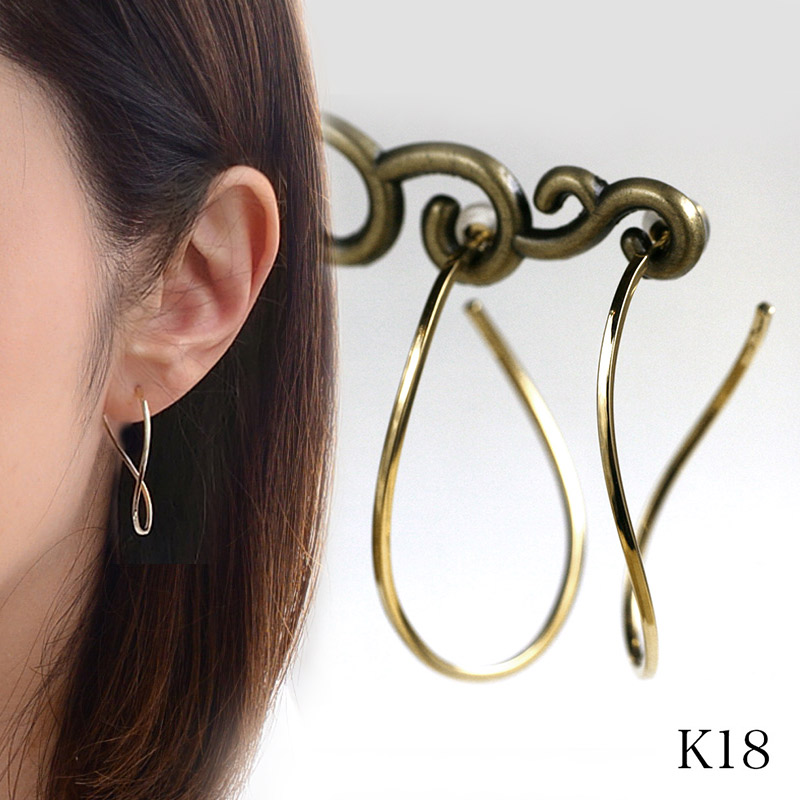 楽天市場】【スーパーセールクーポン有】k18 イエローゴールド フープ