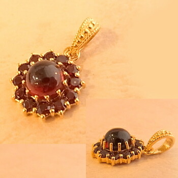 楽天市場】【碌山】 シルバー ガーネット ダリア ペンダントトップ碌山