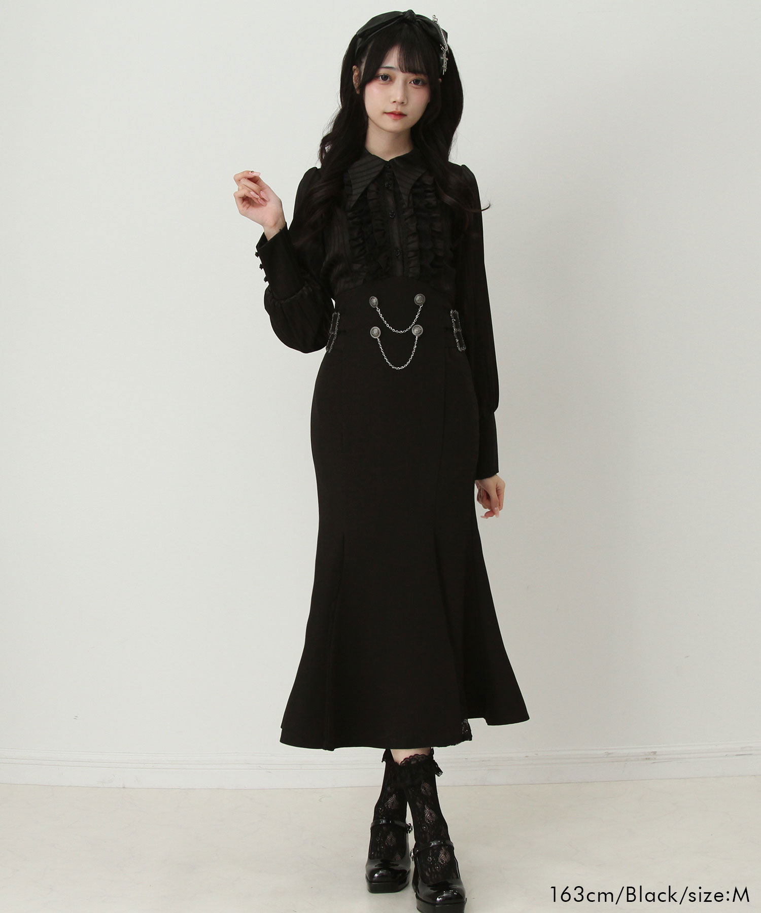 楽天市場】ゴシック風レースフリルマーメイドレースアップロング