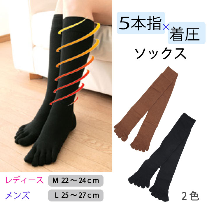 楽天市場】【5本指 着圧 ダブルの効果あり】M・L（五本指着圧 5本指