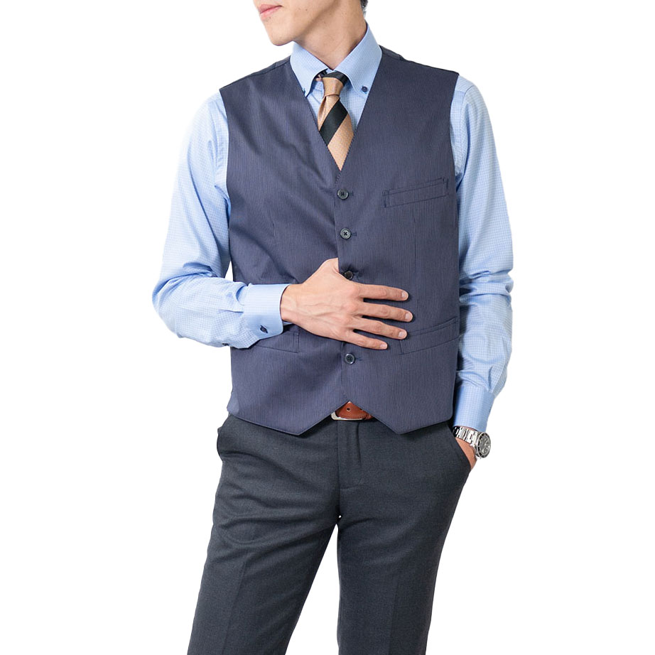 楽天市場】ジレ ベスト ネイビー ストライプ 紺 シャツハウス 2512CL