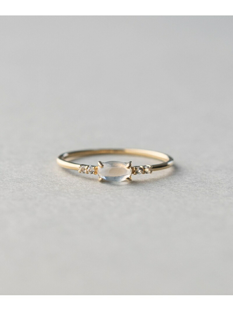楽天市場】K10YG ムーンストーン/ホワイトトパーズ リング「レイヤード