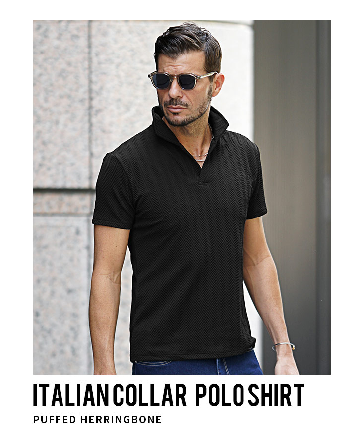 楽天市場】ポロシャツ メンズ 半袖 イタリアンカラー シャツ