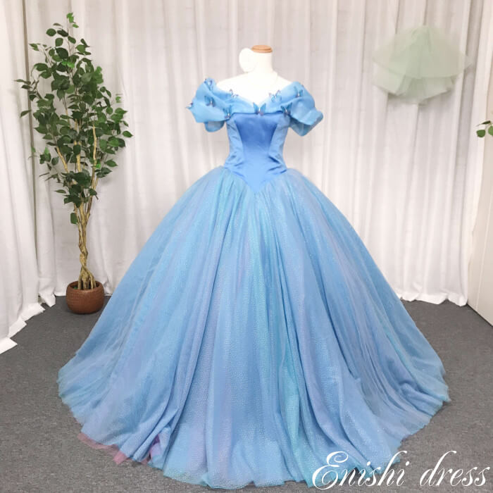 楽天市場】カラードレス 色変更 ブルー ウェディングドレス シンデレラ