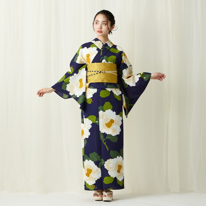 楽天市場】単品 浴衣「椿オーバジーン」公式 ふりふ 浴衣 ふりふ