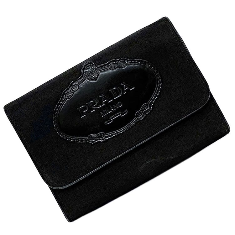 楽天市場】【送料無料】 プラダ 三つ折り 財布 ブラック NERO