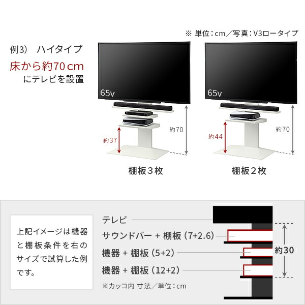 楽天市場】WALL インテリアテレビスタンド V2・V3・V3SW・V5・S1対応