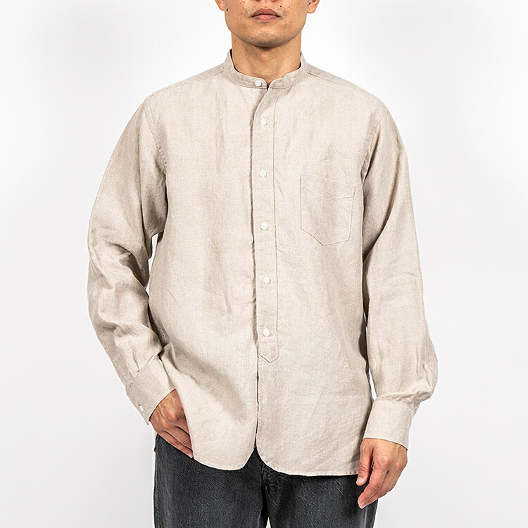 楽天市場】Workers ワーカーズ Band Collar Shirt バンドカラーシャツ