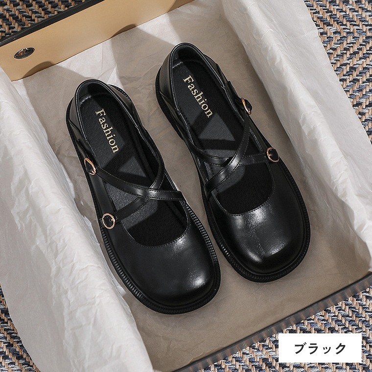 楽天市場】パンプス ローヒール フラットシューズ クロスストラップ