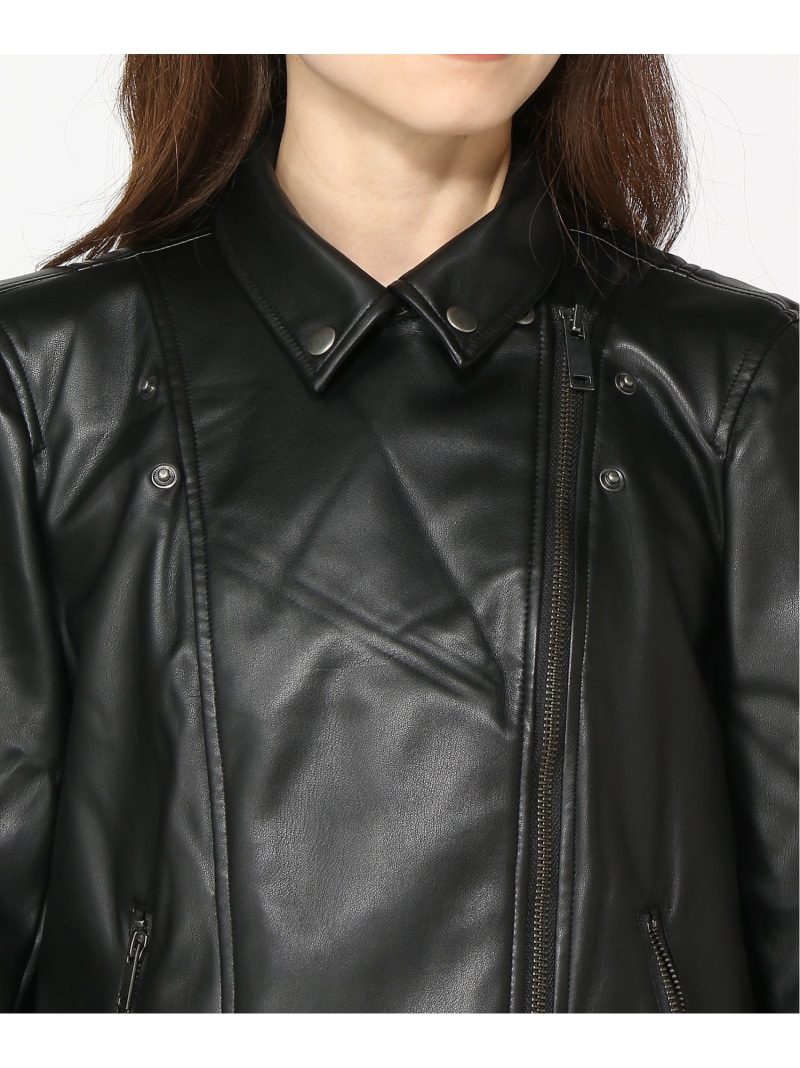 楽天市場】【SALE／77%OFF】(W)フェイクレザー ライダースジャケット