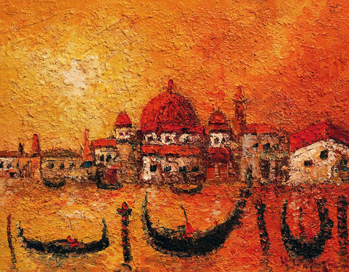 楽天市場】渡部ひでき 「 ベニス 」 油絵 ・ 油彩画 F6 ( 6号 ) : 内田画廊