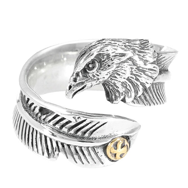 楽天市場】シルバーリング 925 メンズ イーグル フェザー フリーサイズ