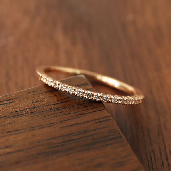 楽天市場】ダイヤモンド ハーフ エタニティリング K10 ピンクゴールド