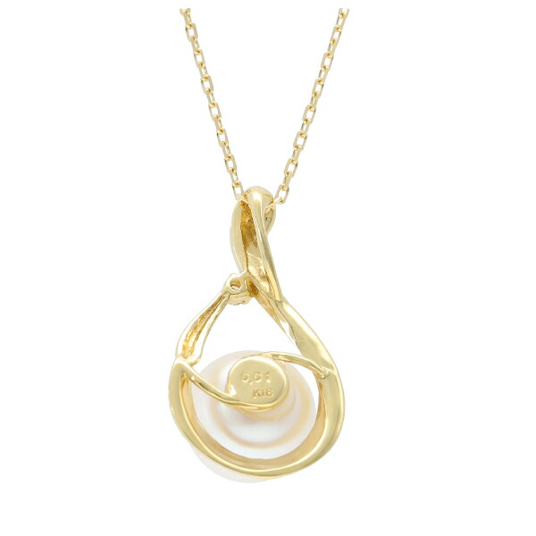 楽天市場】K18 大粒 あこや真珠 ドロップ ネックレス ダイヤモンド 18